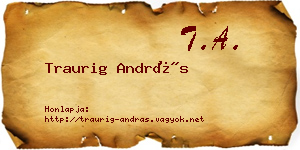 Traurig András névjegykártya